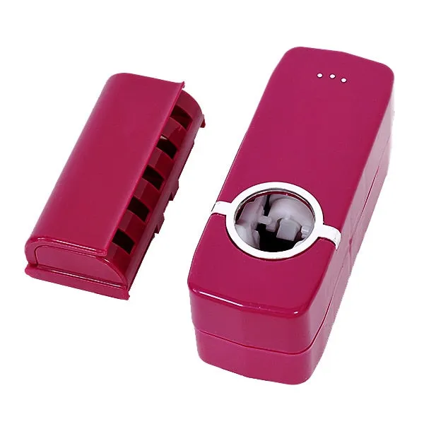 1 Set Tooth Brush Holder Automatic Toothpaste Dispenser   5 Toothbrush Holder Toothbrush Wall Mount Stand Bathroom Tools