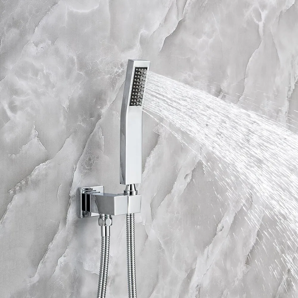 3-Spray Patterns Shower System 10 Inch Square Bathroom Luxury Rain Mixer Shower Combo Set