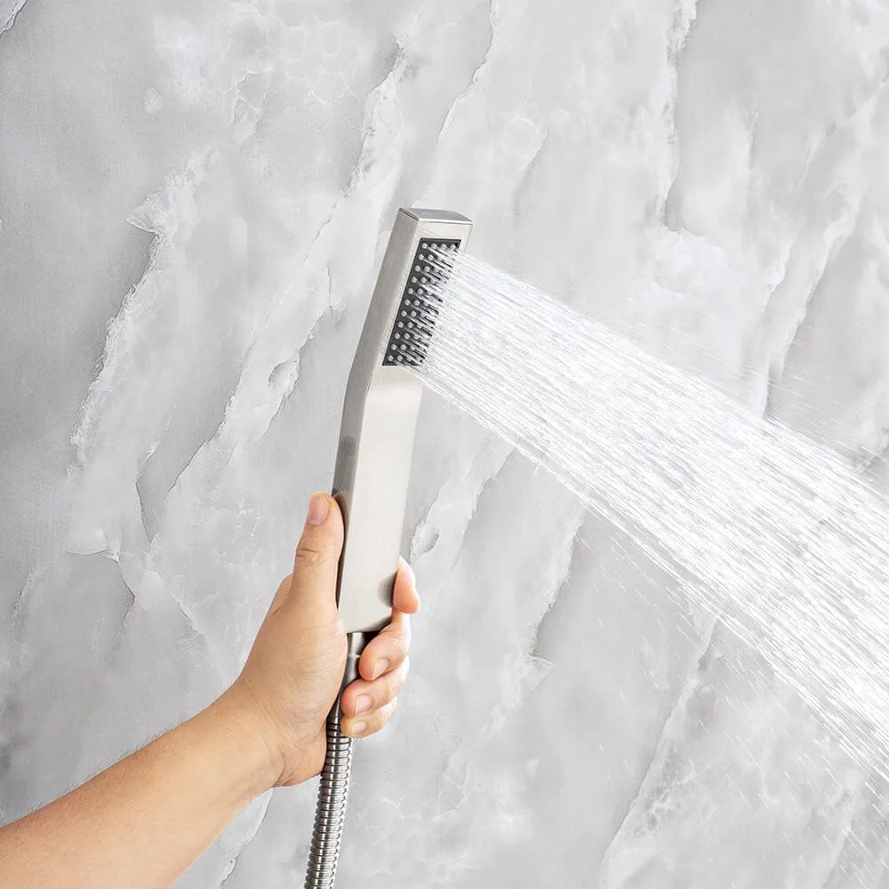 3-Spray Patterns Shower System 10 Inch Square Bathroom Luxury Rain Mixer Shower Combo Set