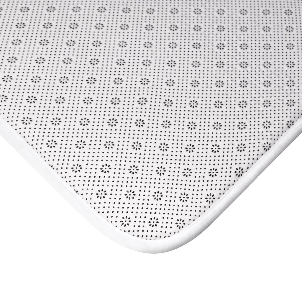 Abstract Boho Bath Mat | Rustic Beige Cream