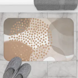 Abstract Boho Bath Mat | Rustic Beige Cream