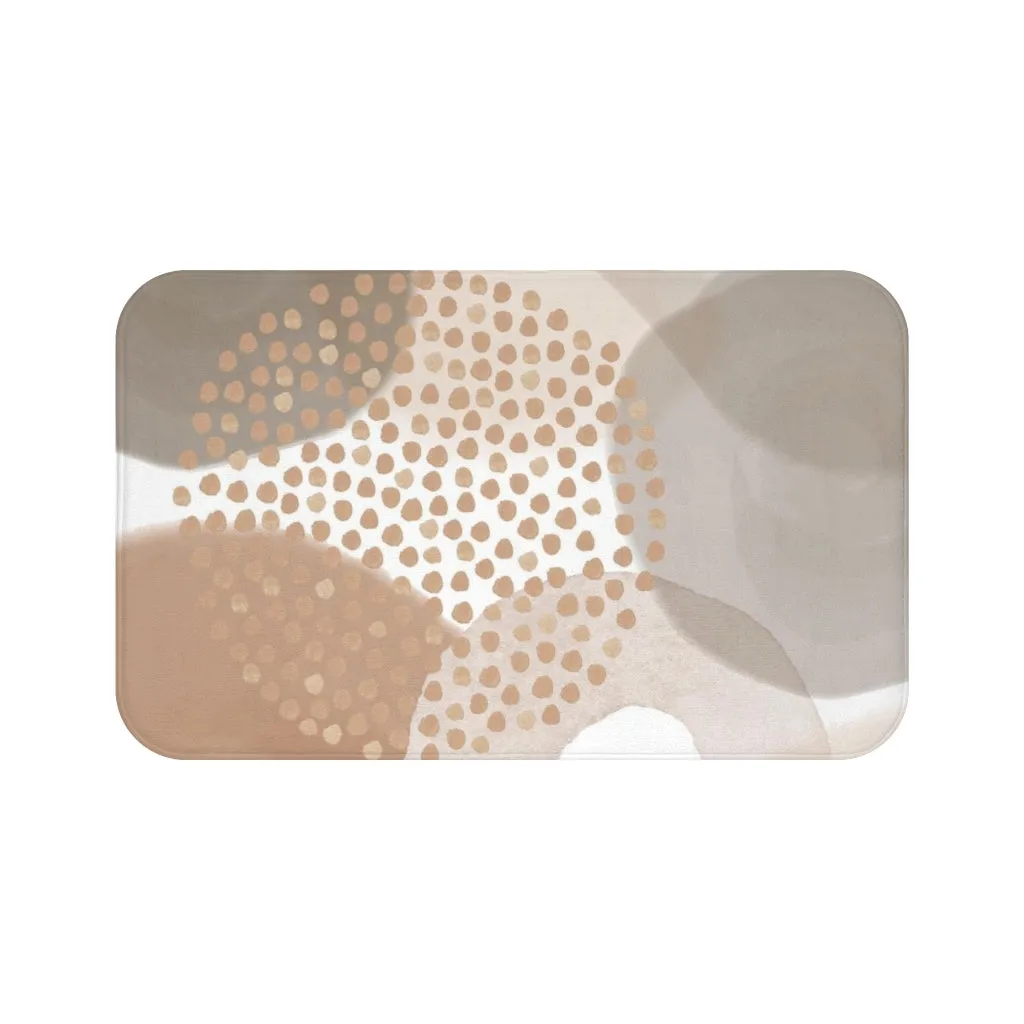 Abstract Boho Bath Mat | Rustic Beige Cream