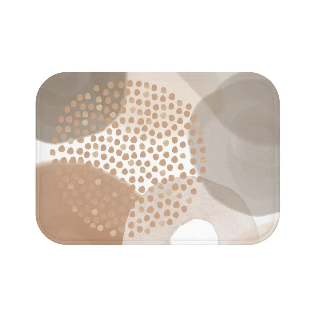 Abstract Boho Bath Mat | Rustic Beige Cream