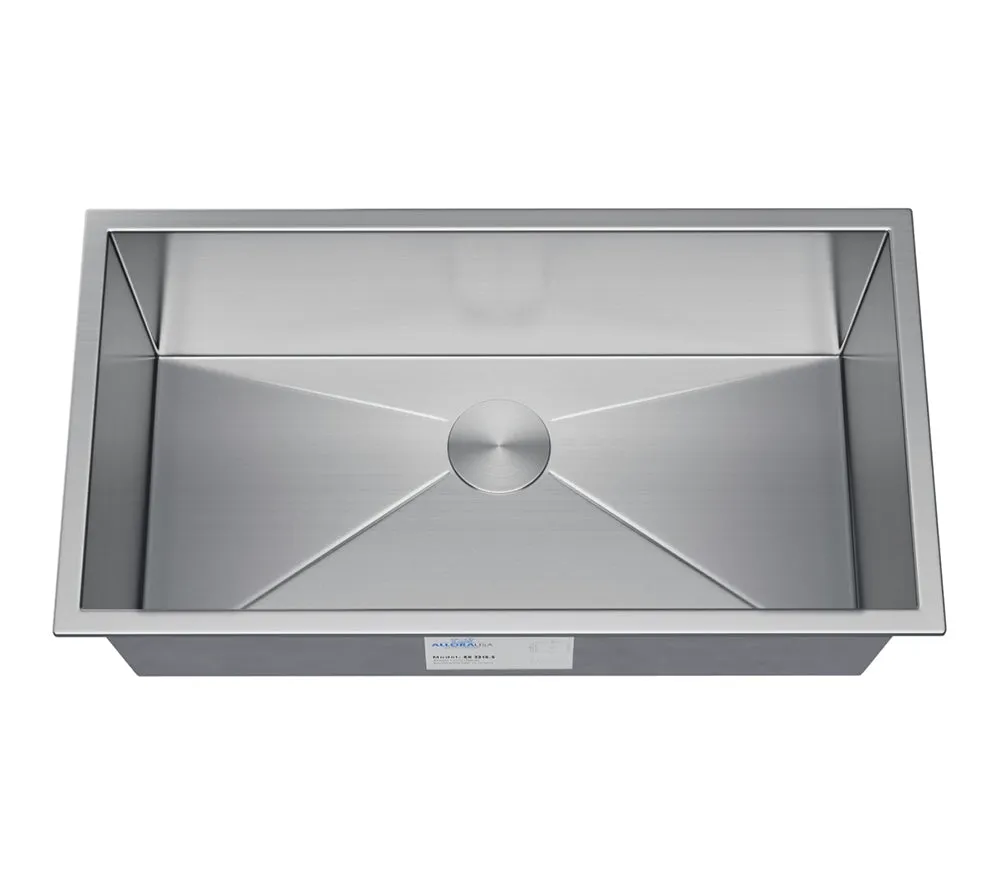 Allora USA - KH-3118-9-S-R0 Handmade Undermount Double Bowl Kitchen Sink