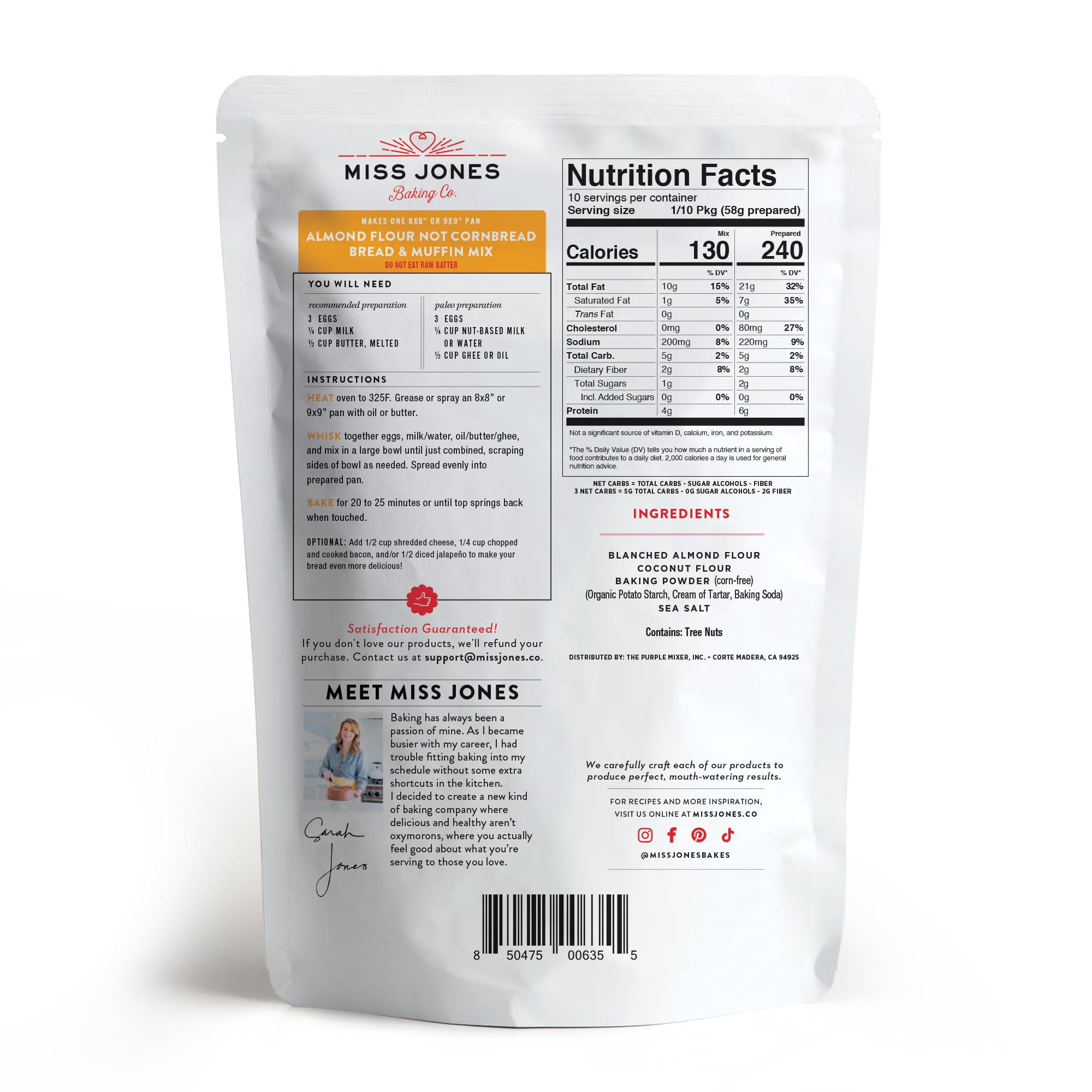 Almond Flour Not Cornbread Muffin and Bread Mix