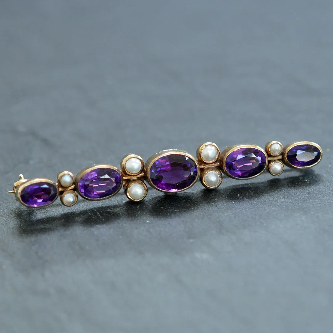 Amethyst & Pearl Stock Pin