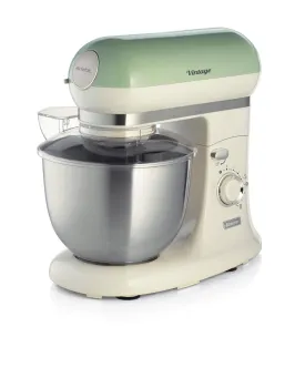 Ariete Vintage Mixer 1588, Food Processor for Dough Maker/Beater Hook, Heart Beater and Wire Whisk Included- 5.5 Lt, 7 Speeds,1200W, Green