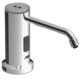 ASI 0338 Auto, Top-Fill Liquid Soap Dispenser (AC) Bright Stainless, 50.7 oz., Vanity Mount
