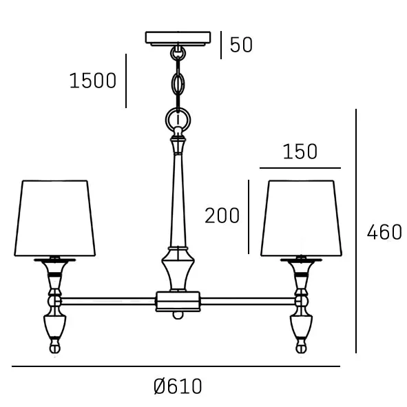 Austin 4Lt Multi-Arm Pendant - Various Colours