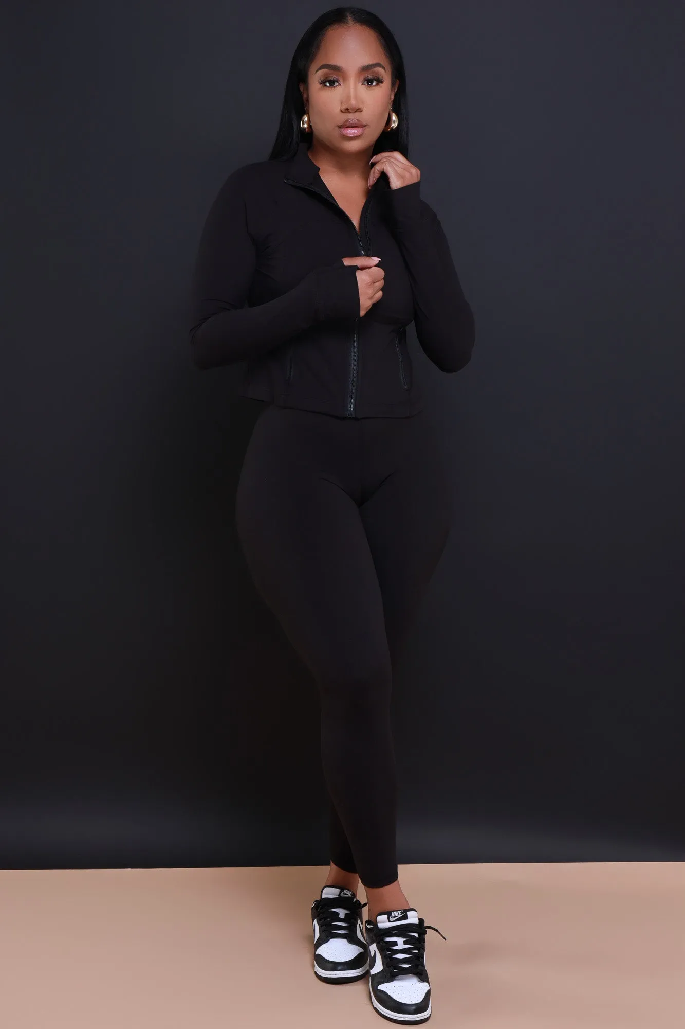 Before It's Over Long Sleeve Athletic Jacket - Black