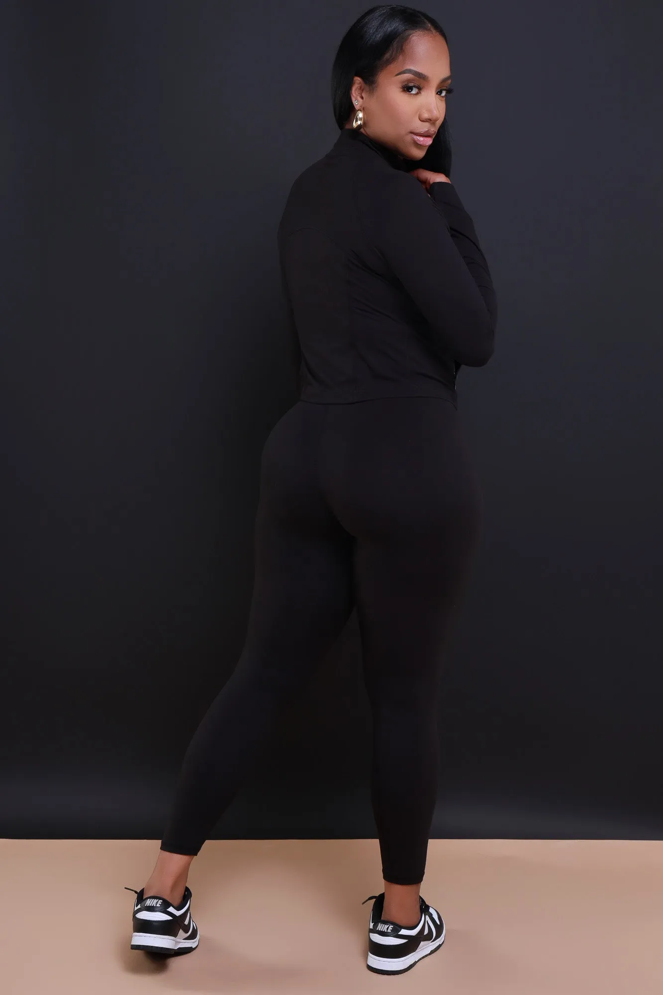 Before It's Over Long Sleeve Athletic Jacket - Black