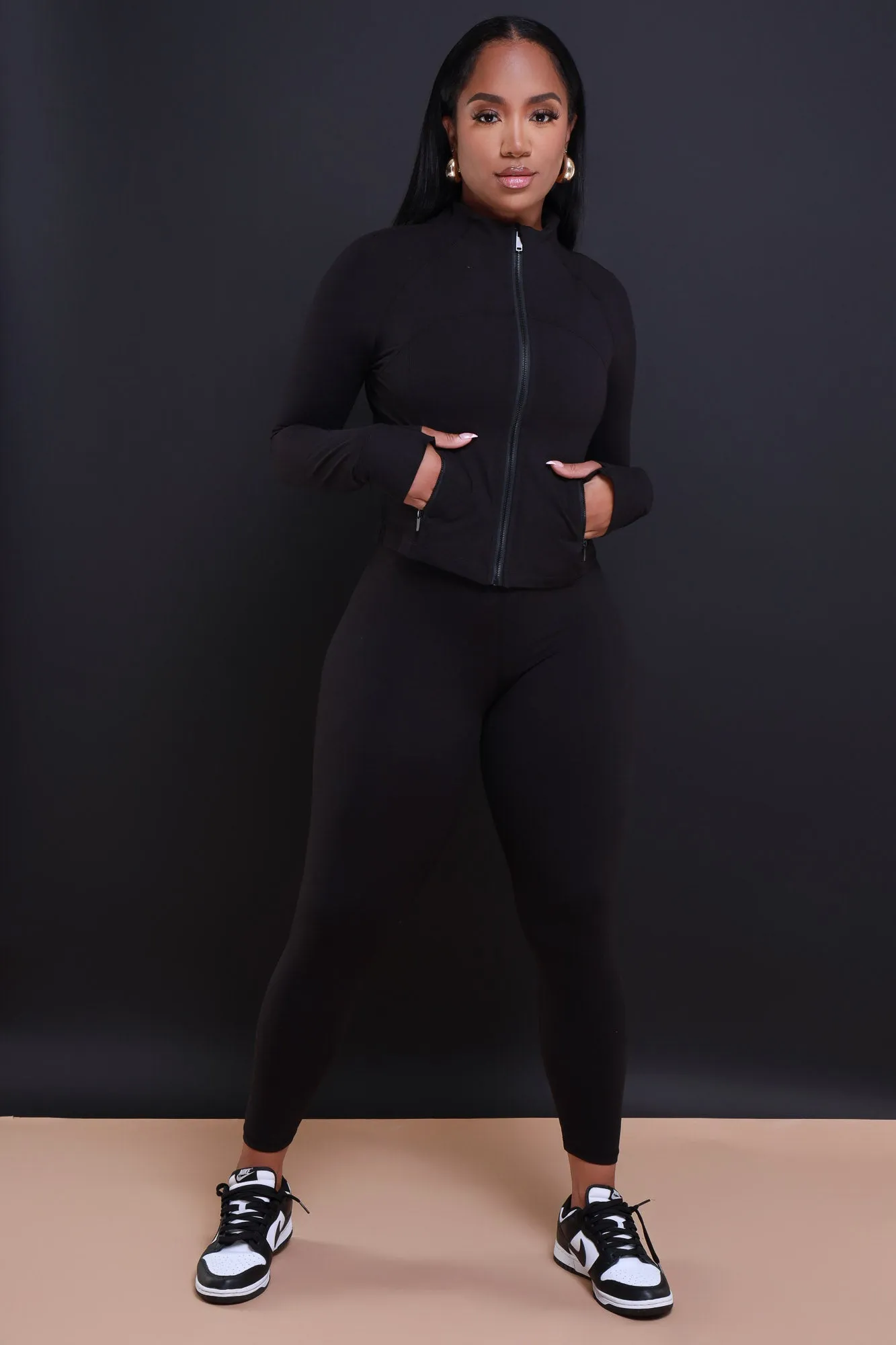 Before It's Over Long Sleeve Athletic Jacket - Black