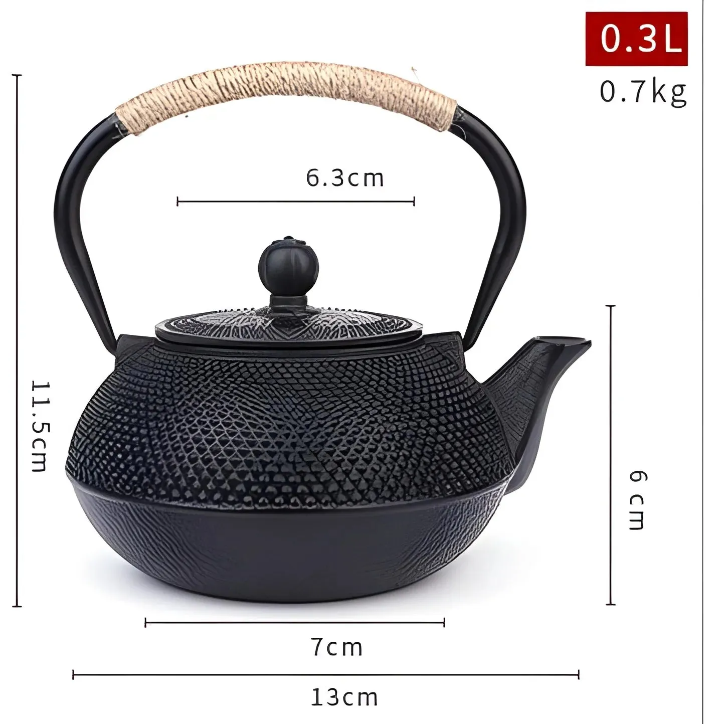 Black Japanese Cast Iron Teapot