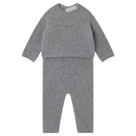 Bonpoint Baby Den Two Piece Cashmere Set Blue Grey