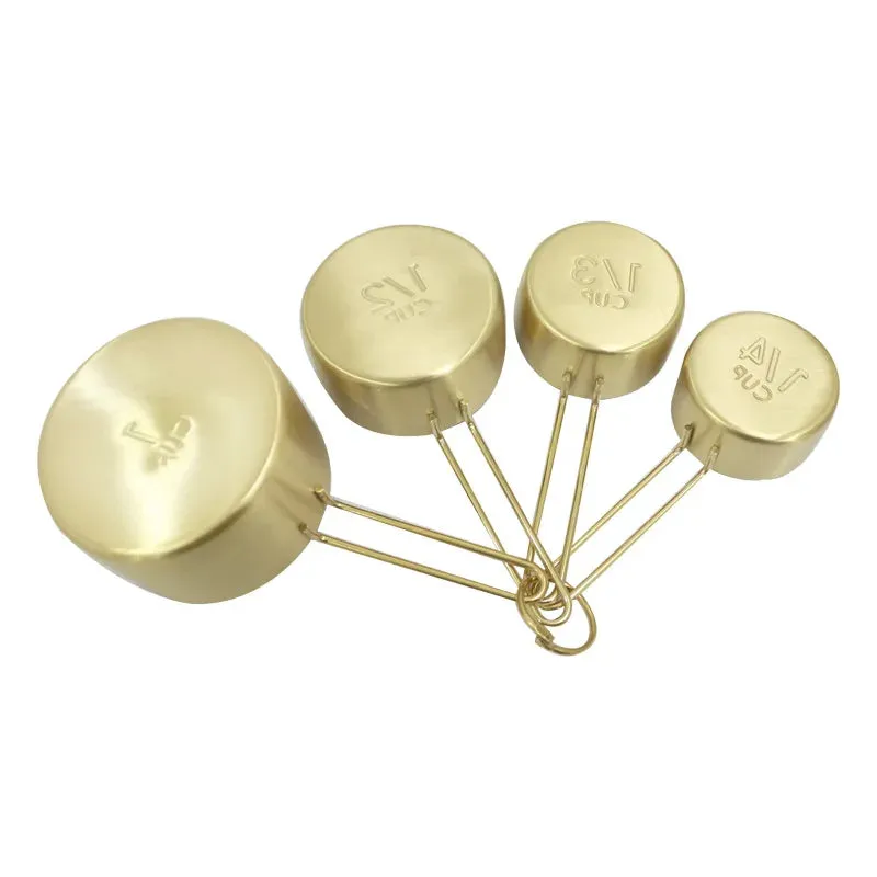 Copper-Plated Stainless Steel Measuring Cup Set