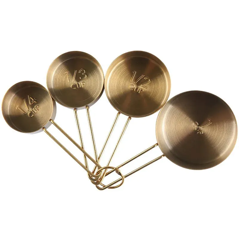 Copper-Plated Stainless Steel Measuring Cup Set