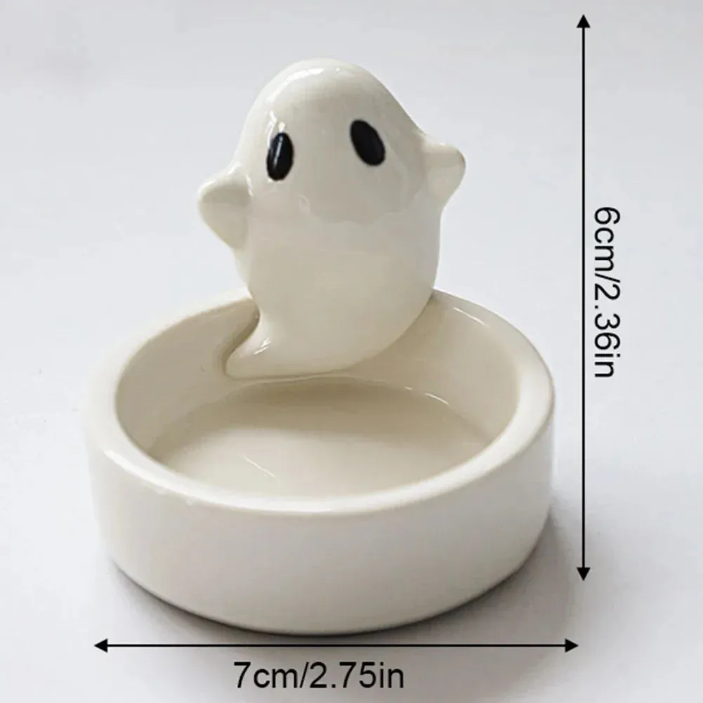 Cute Gothic Ceramic Ghost Candle Tealight Holder