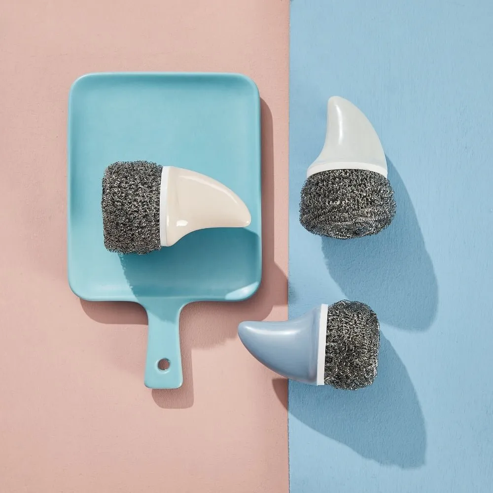 Cute Shark-Fin Pan Scrubber (with 1 scrub refill)