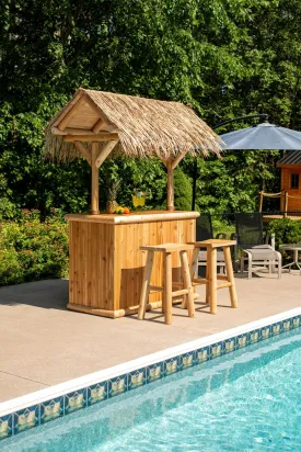 Dundalk Southern Fantasy Tiki Bar CT3672 White Cedar | 30"x60" Bar Top