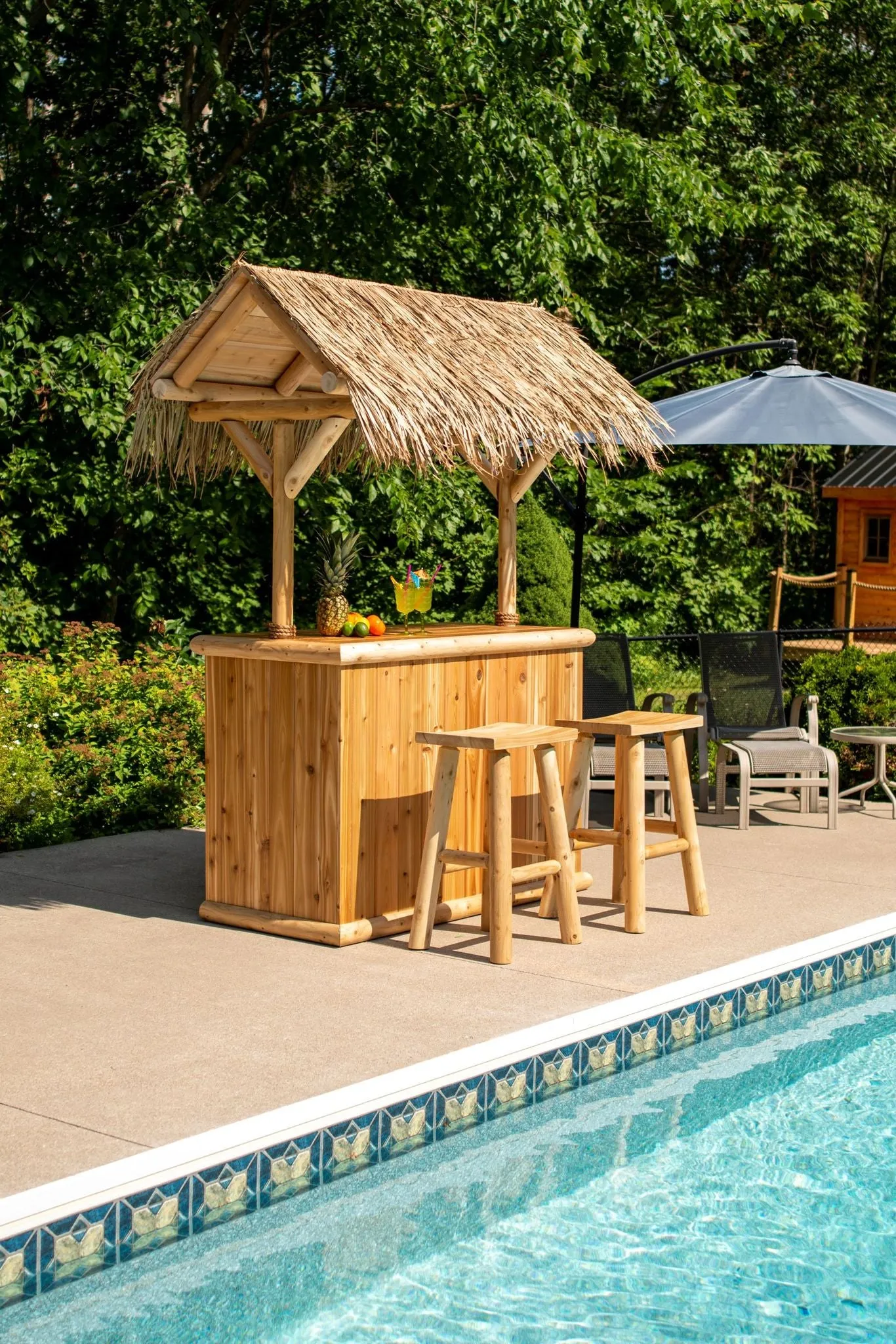 Dundalk Southern Fantasy Tiki Bar CT3672 White Cedar | 30"x60" Bar Top