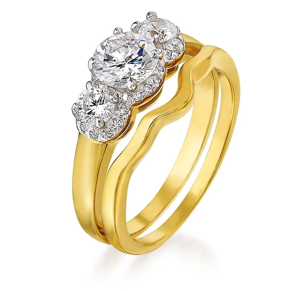 Frozen Trilogy Band Ring Set