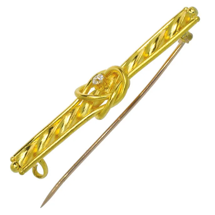 Gold Stock Pin with Diamond