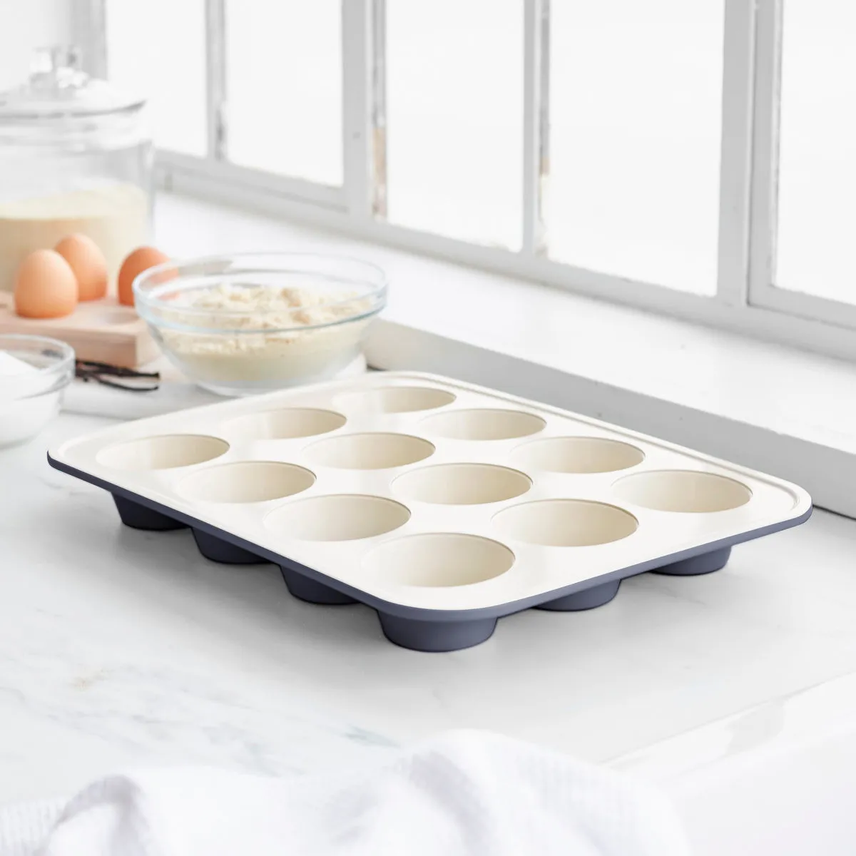 GreenLife Ceramic Nonstick Muffin Pan | Black