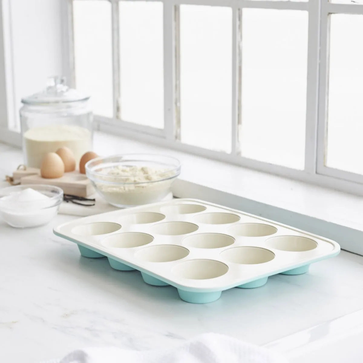 GreenLife Ceramic Nonstick Muffin Pan | Turquoise