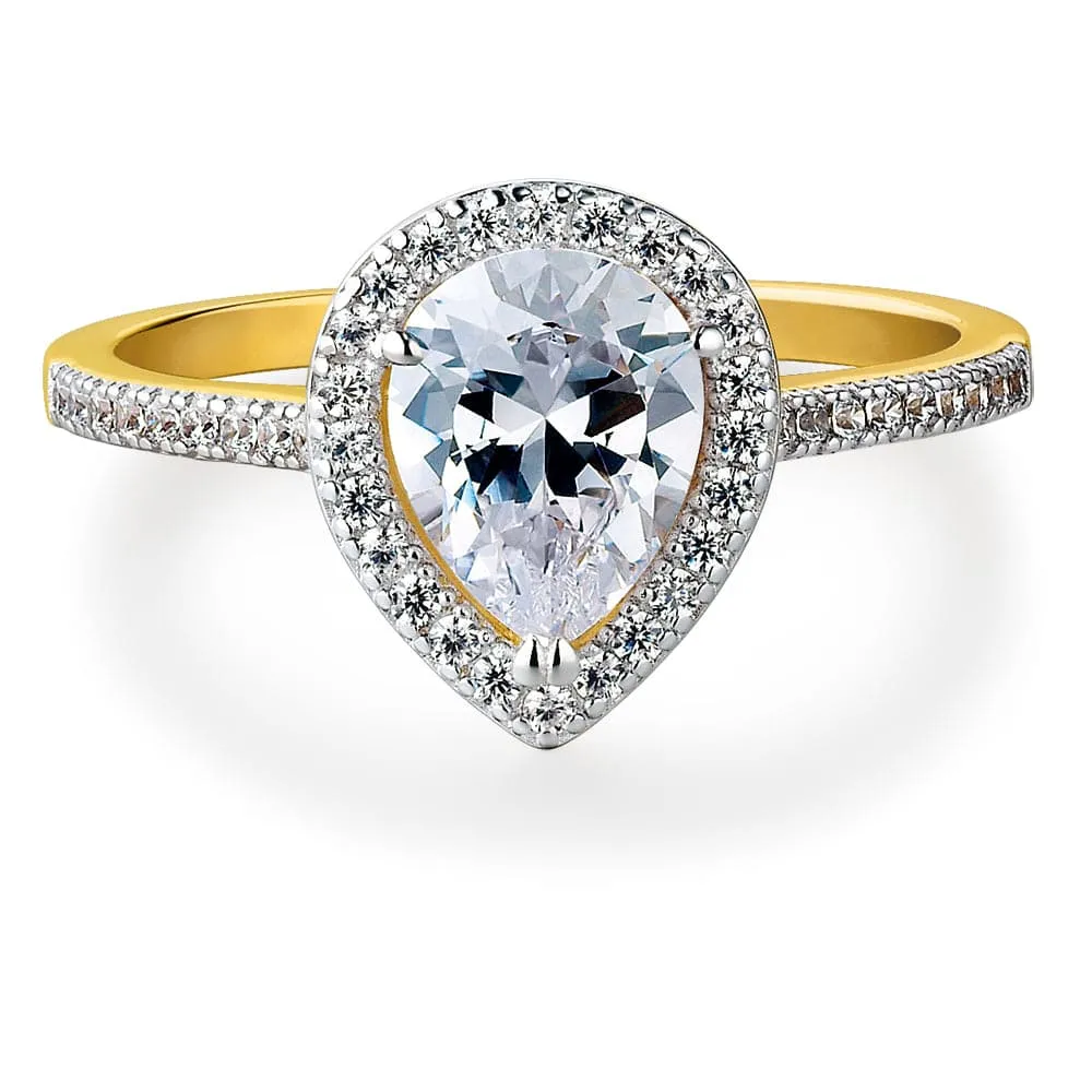Halo Pear Cut Ring
