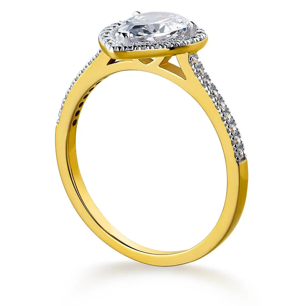 Halo Pear Cut Ring