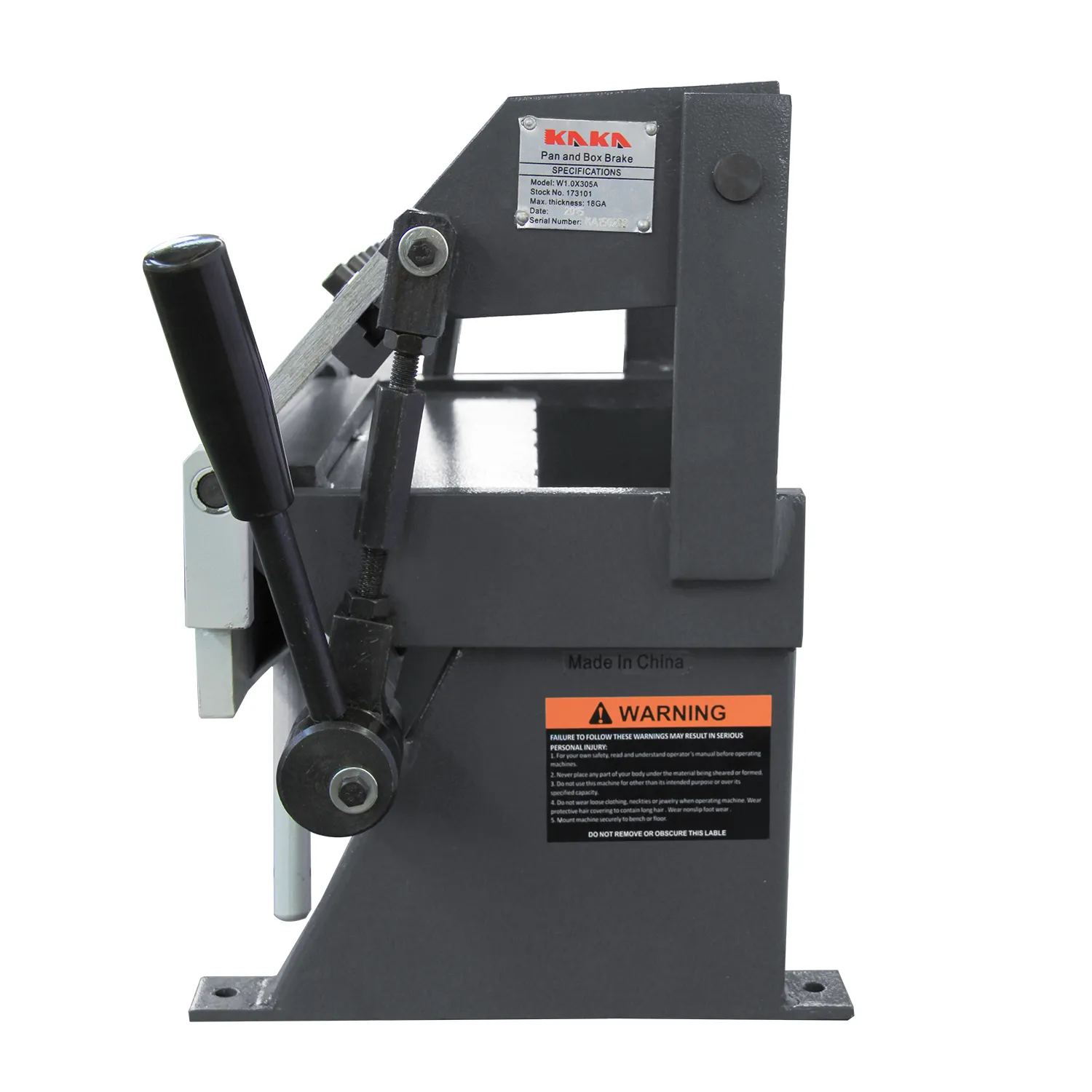 KANG Industrial W-1220A 305mm Box and Pan Brake, High Accuracy Sheet Metal Box Pan Brake, 1.0mm Sheet Metal Brake