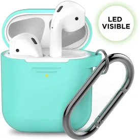 KEYBUDZ PodSkinz Keychain Case with Carabiner for AirPods 1 & 2 - Diamond Blue