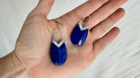 Lapis Lazuli & Sterling Silver Drop Earrings. 2052