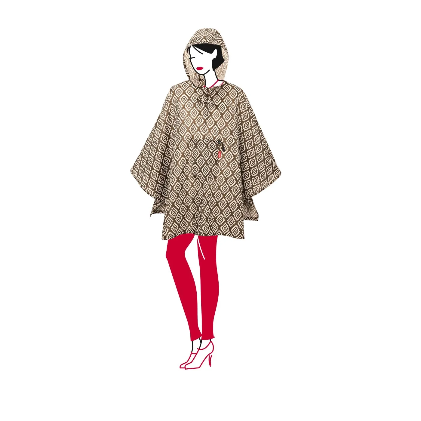 Mini Maxi Poncho Diamonds Mocha
