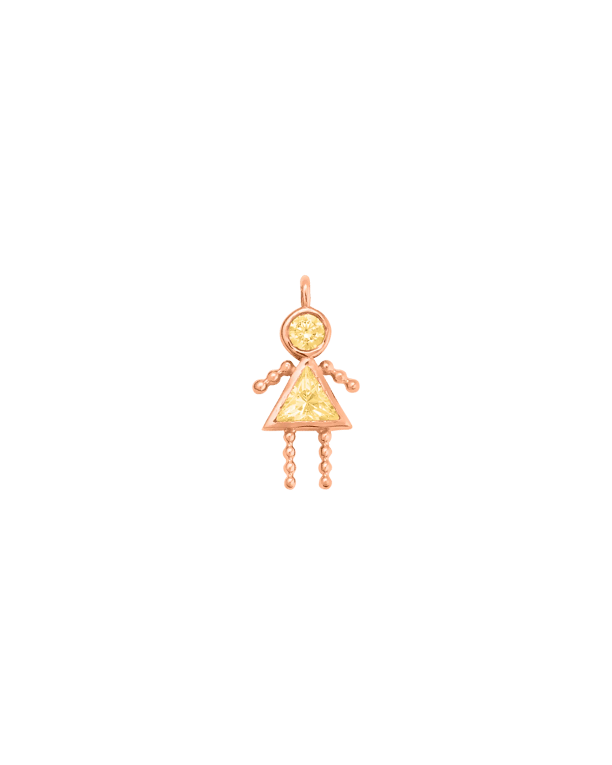 Mini Me Birthstone Girl Charm - 18K Rose Vermeil