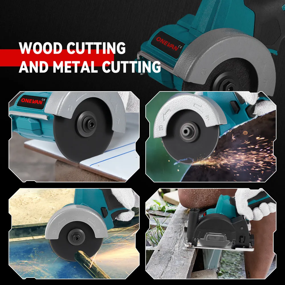 ONEVAN 76mm Brushless Electric Cordless Angle Grinder | For Makita 18V Battery