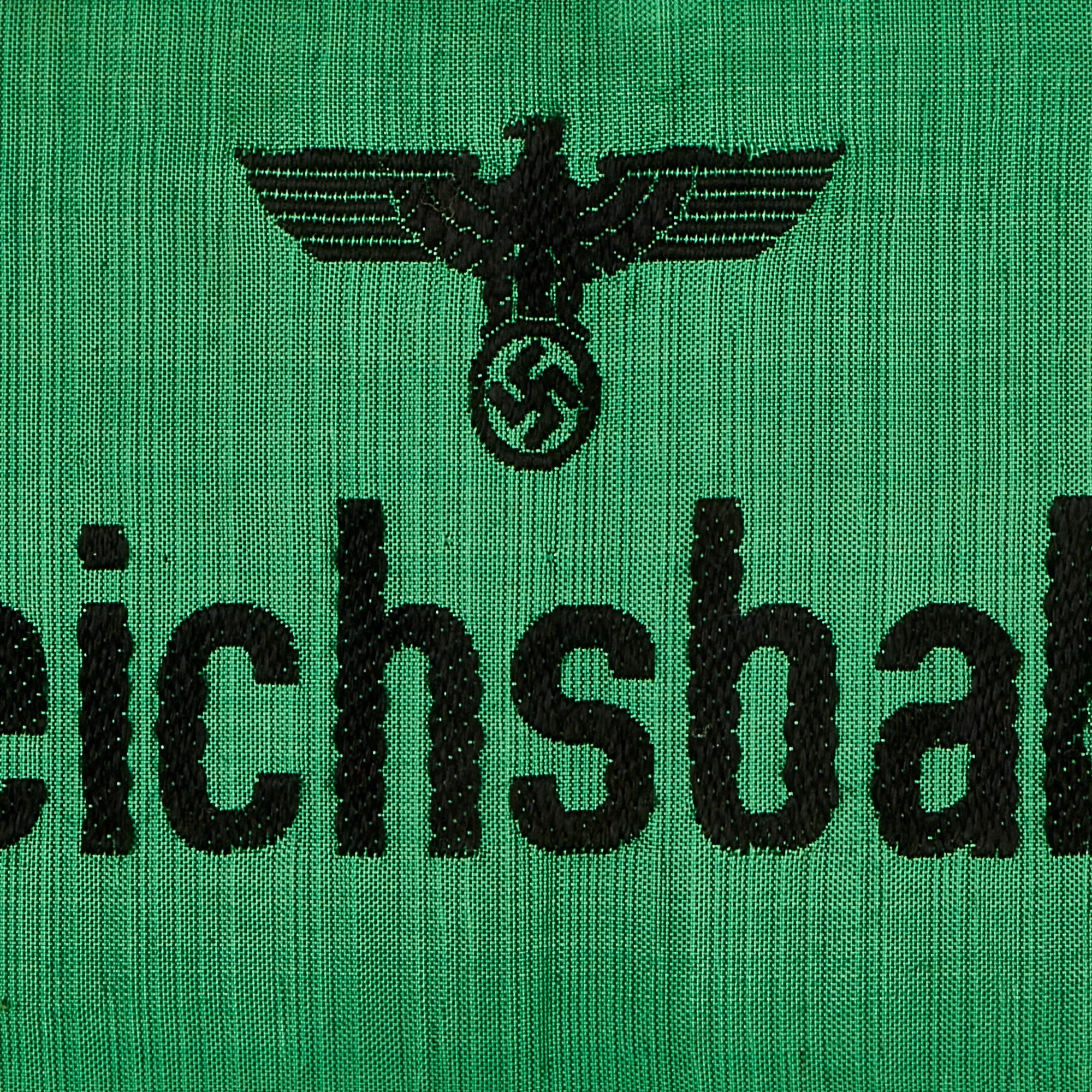 Original German WWII BeVo Embroidered Reichsbahn National Railway Armband with Faded Depot Stamps