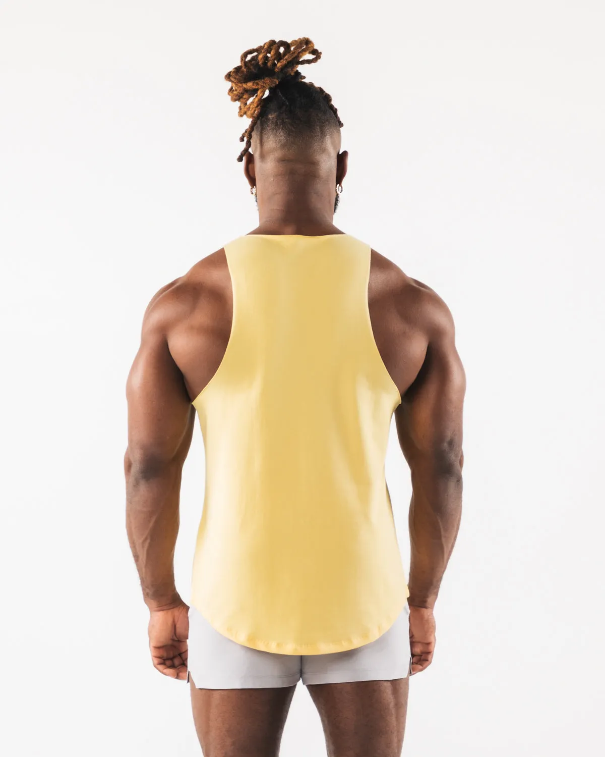 Paisley Print Raw Cut Tank - Yellow