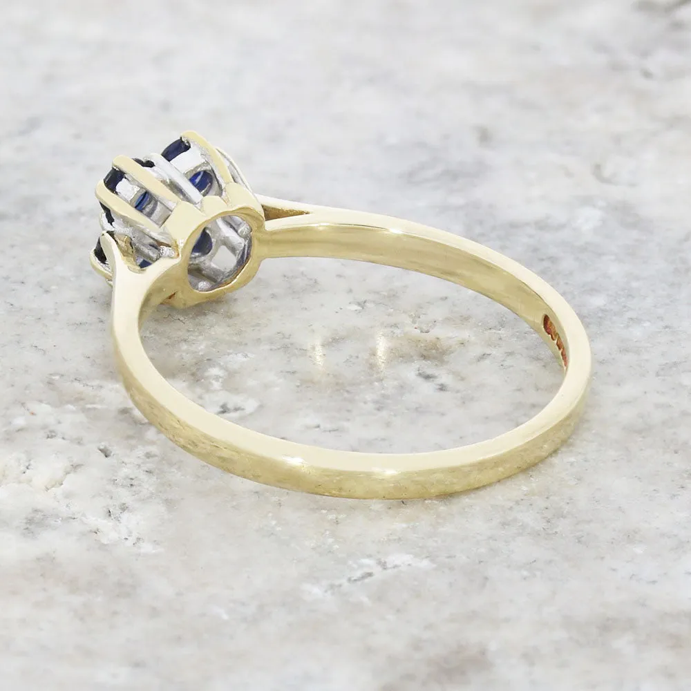 Pre Owned 9ct Yellow Gold Sapphire and Diamond Ring