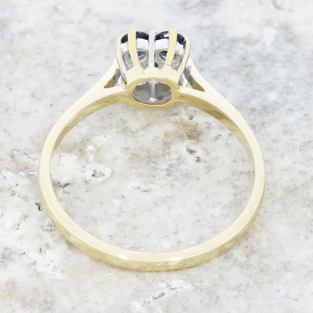 Pre Owned 9ct Yellow Gold Sapphire and Diamond Ring