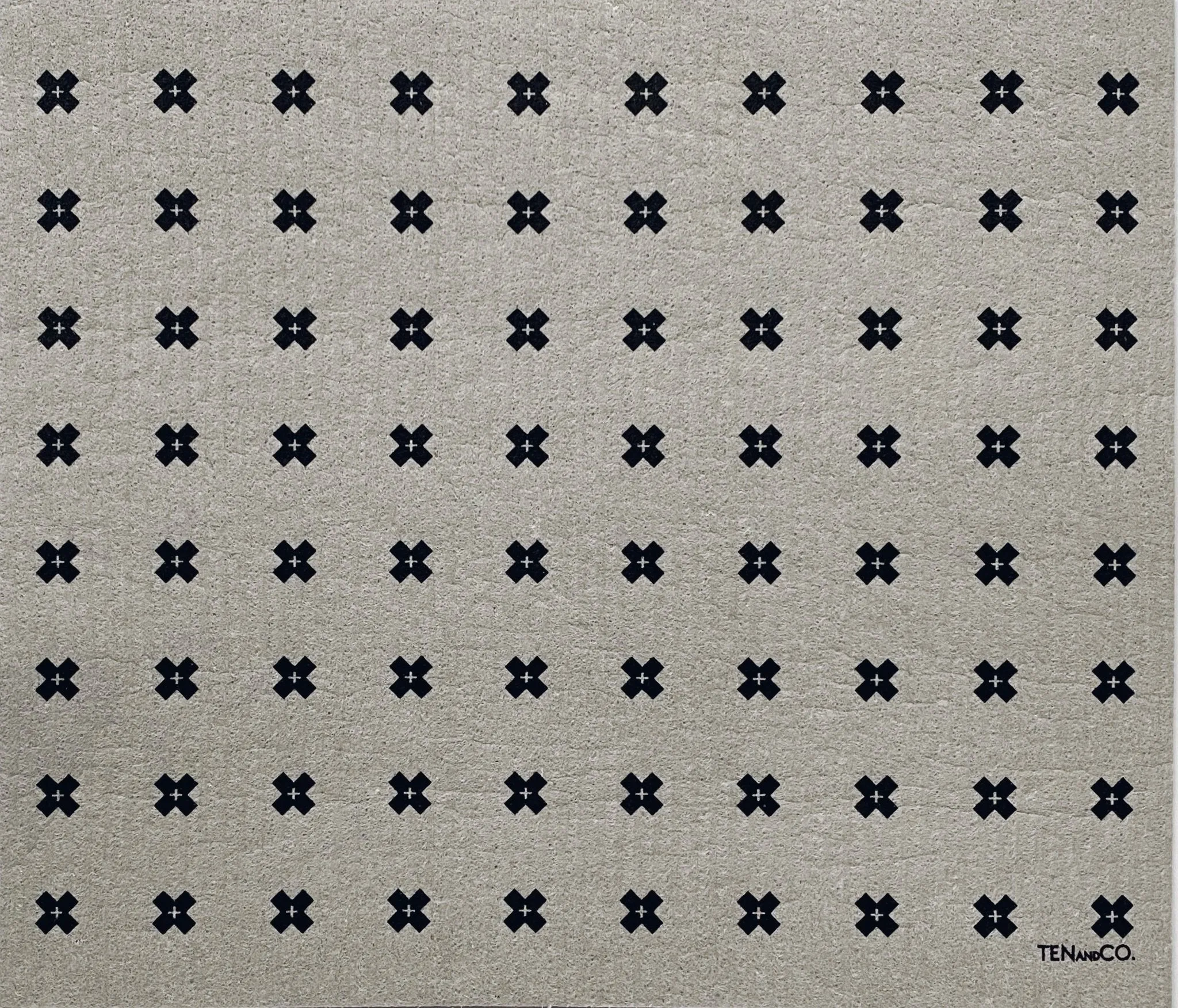 Tiny X Black on Grey Sponge Cloth Mat