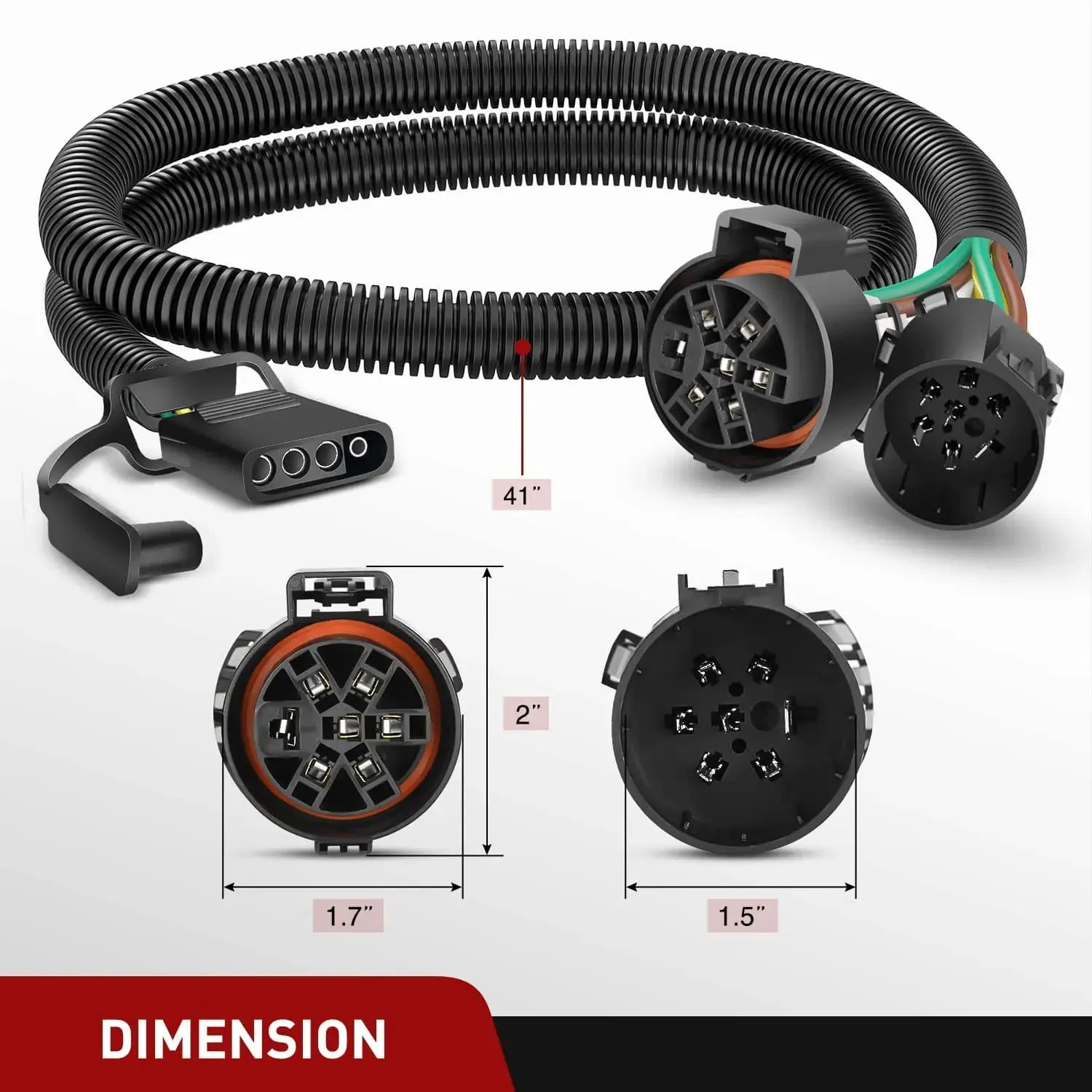 USCAR 7 Pin to 4 Pin Trailer Harness