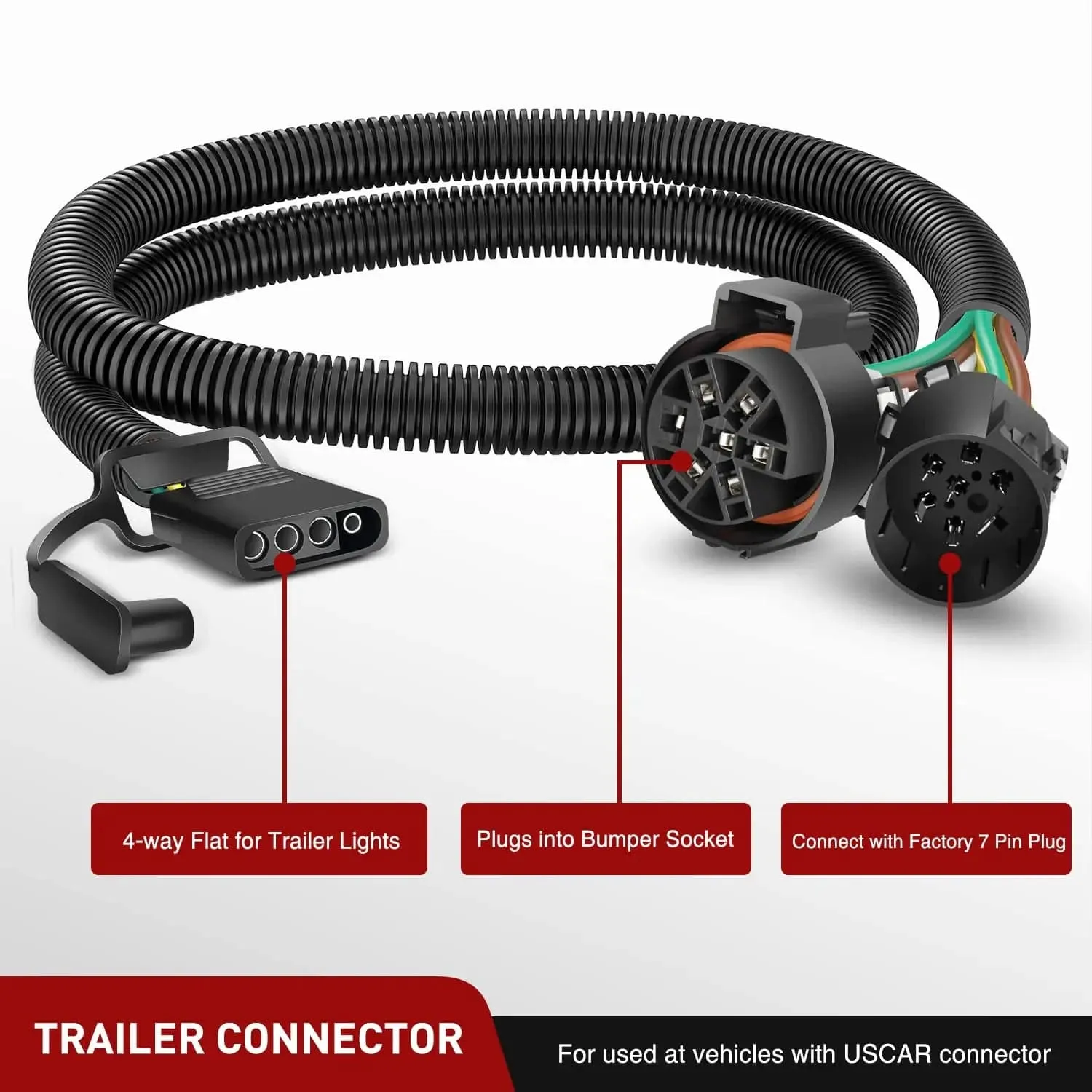 USCAR 7 Pin to 4 Pin Trailer Harness