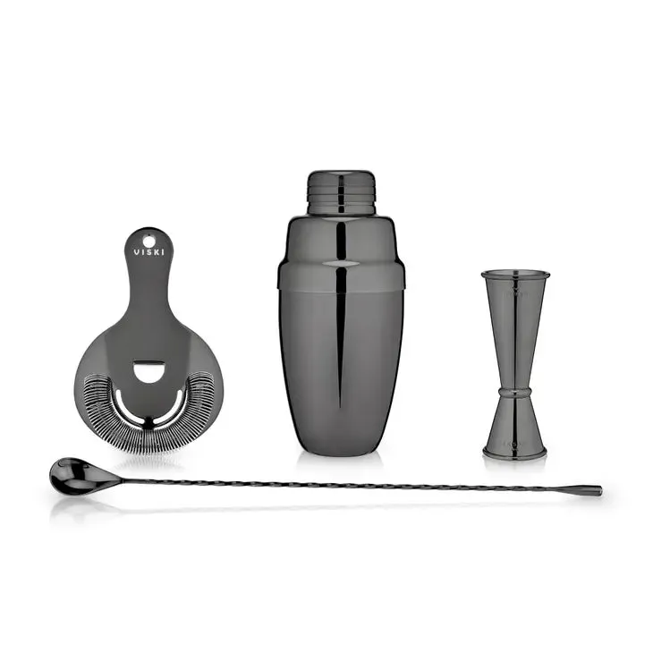 Viski Gunmetal Mixologist Barware Set