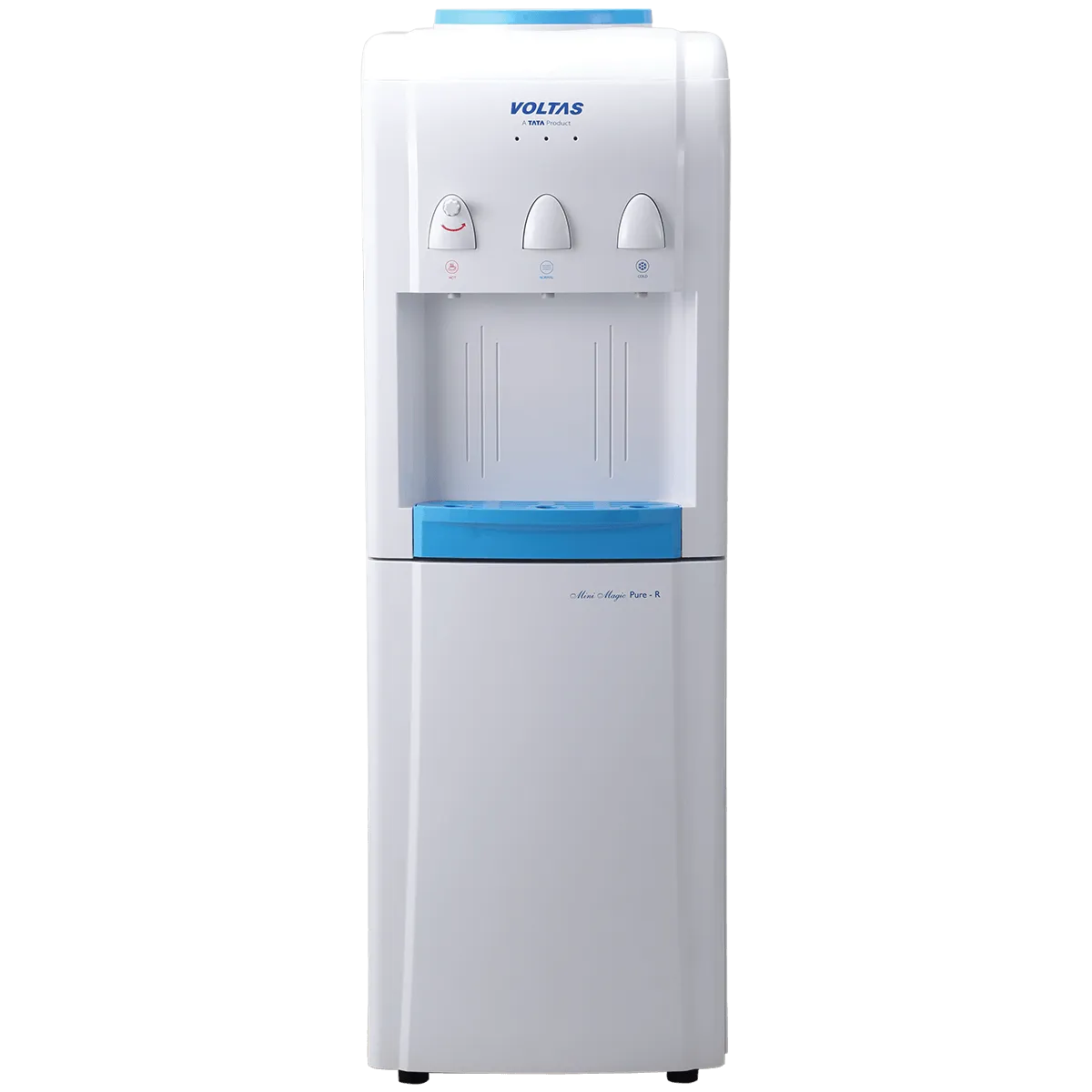 Voltas Mini Magic Pure-F Floor Mounted Water Dispenser | 500W | Hot, Normal, Cold Water | 20L Storage Cabinet | No Cooling Cabinet