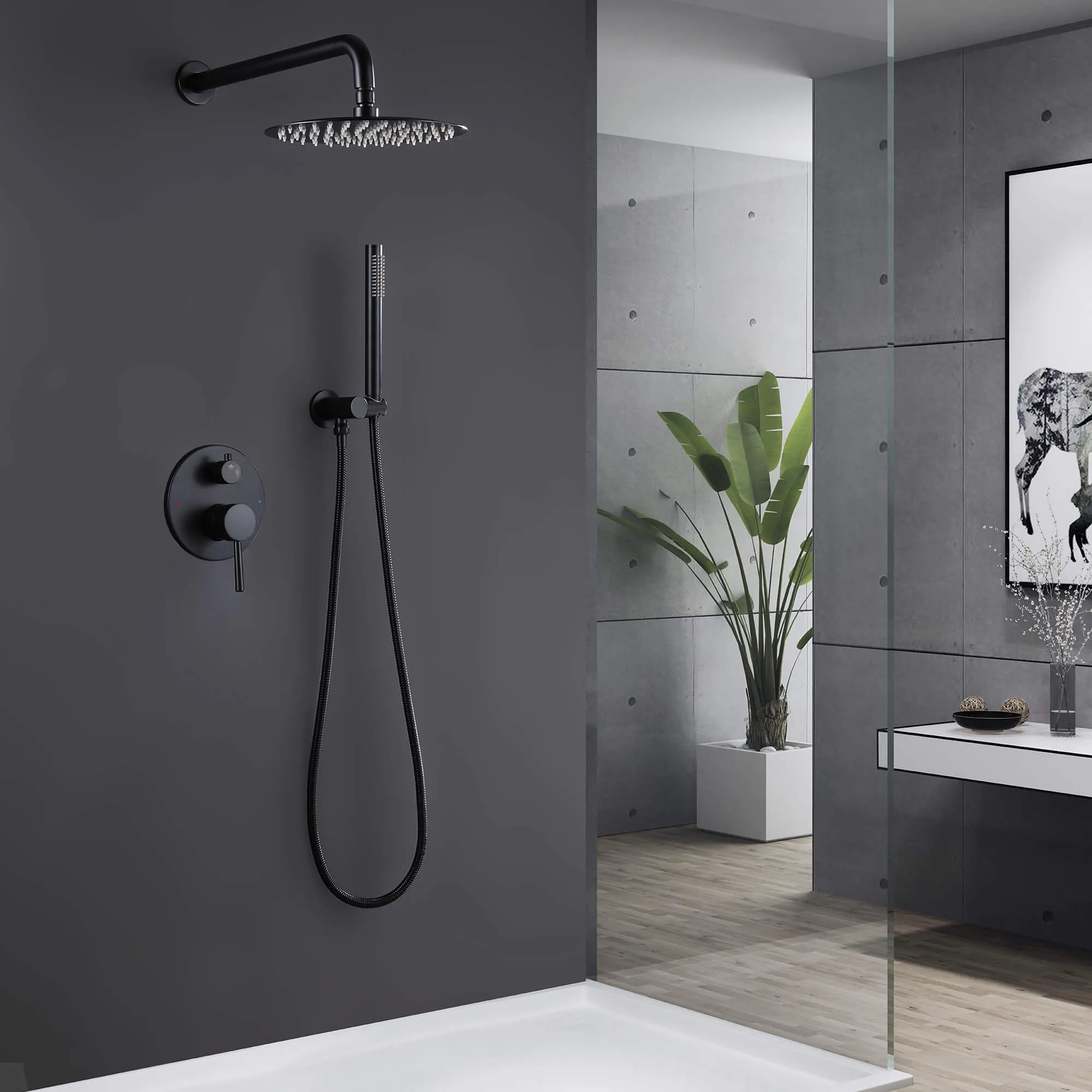 Wall Mount Shower Faucet Set Contain Pressure Balance Shower Valve Kit
