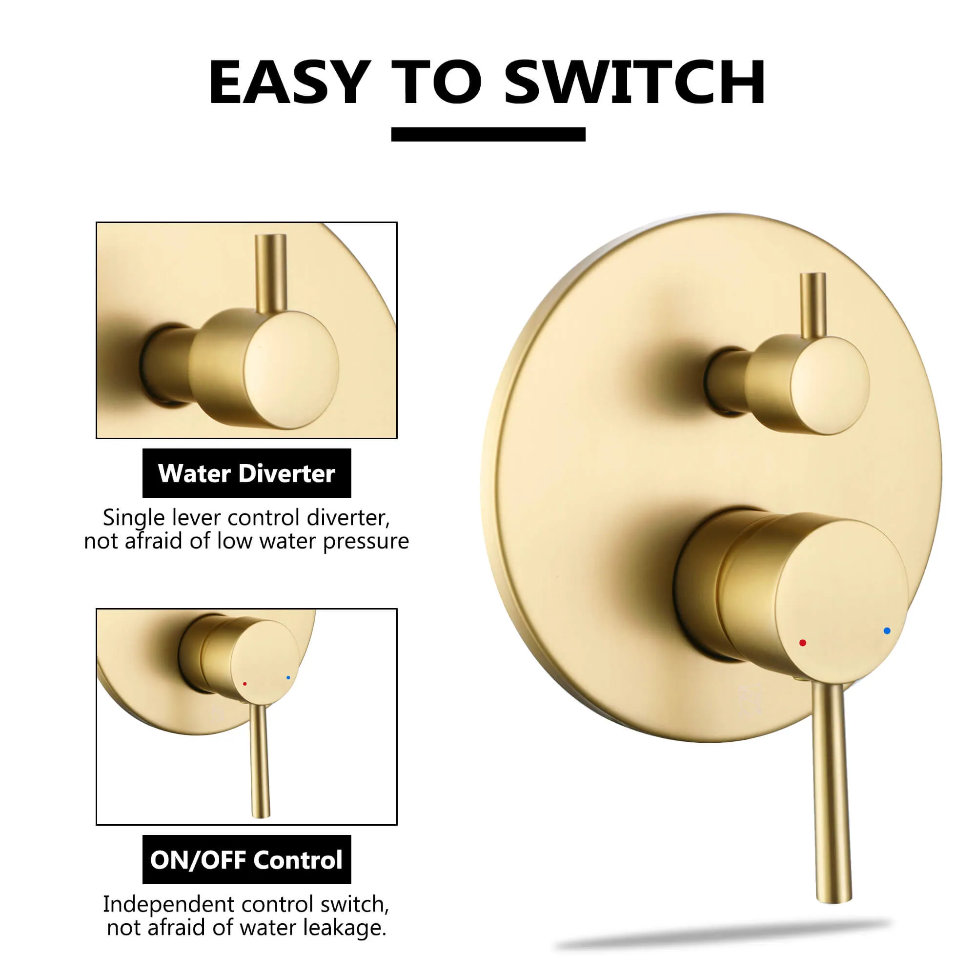 Wall Mount Shower Faucet Set Contain Pressure Balance Shower Valve Kit
