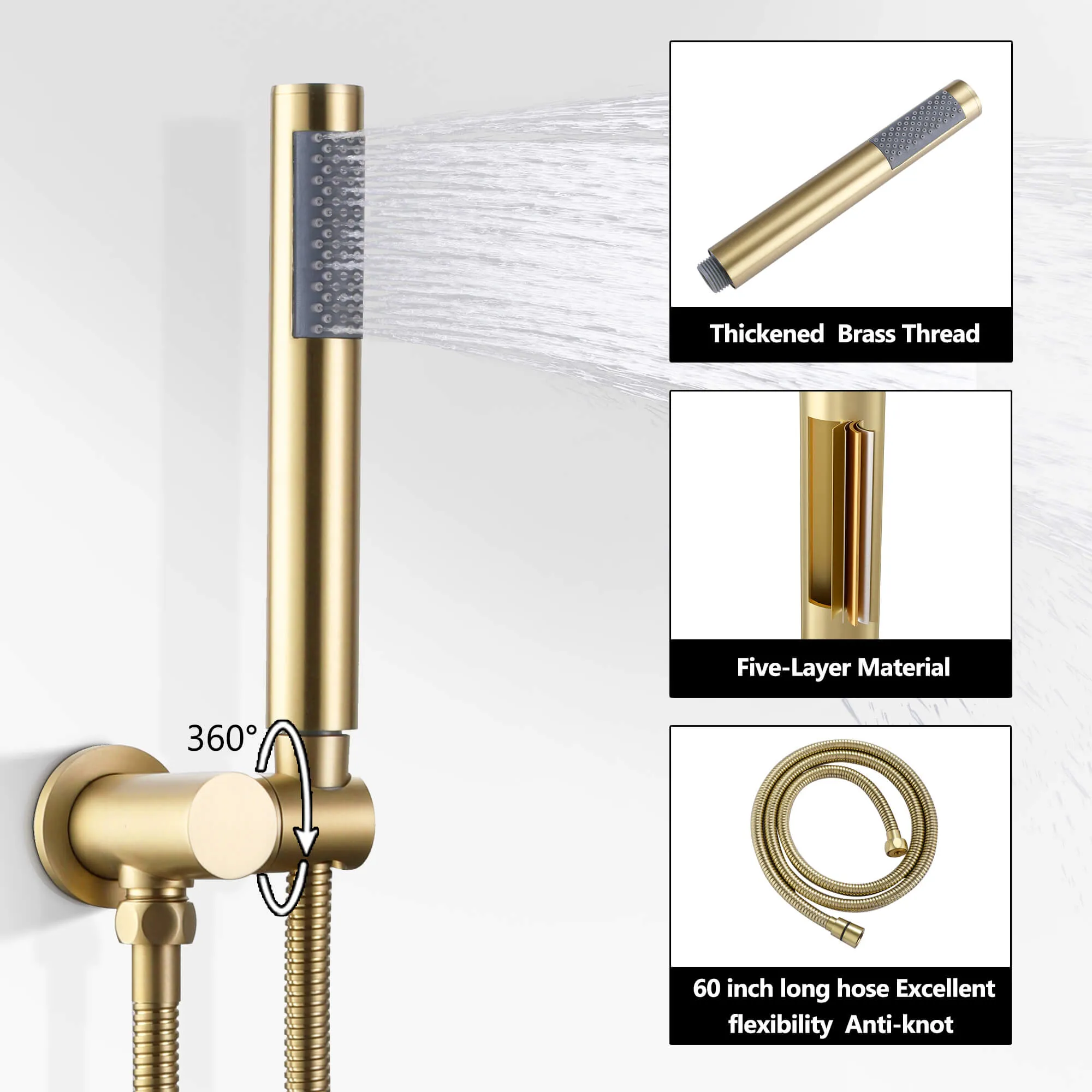 Wall Mount Shower Faucet Set Contain Pressure Balance Shower Valve Kit