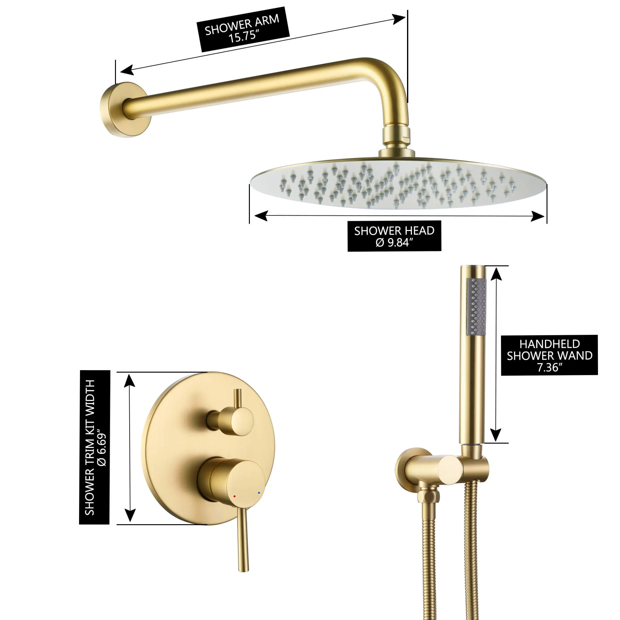 Wall Mount Shower Faucet Set Contain Pressure Balance Shower Valve Kit