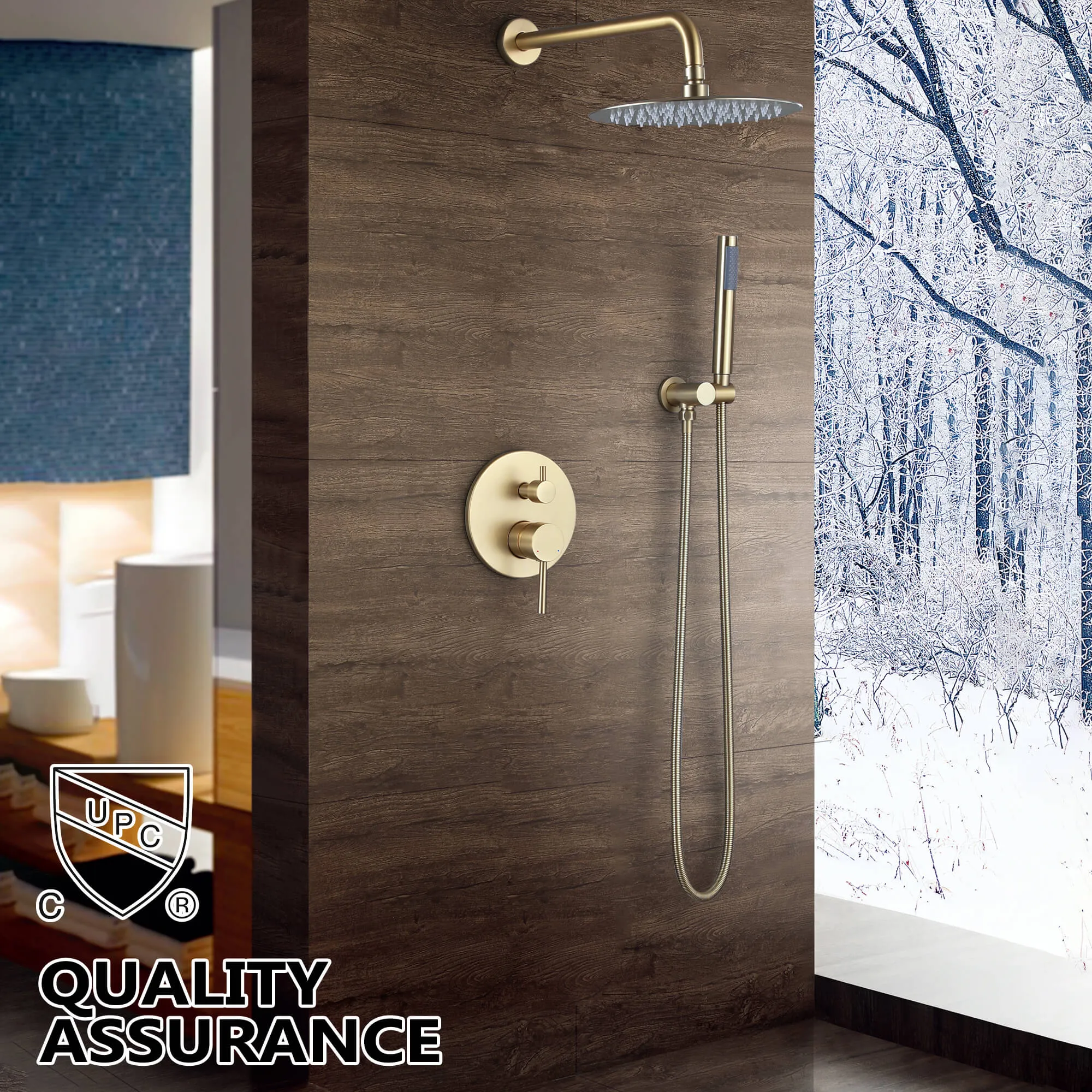 Wall Mount Shower Faucet Set Contain Pressure Balance Shower Valve Kit
